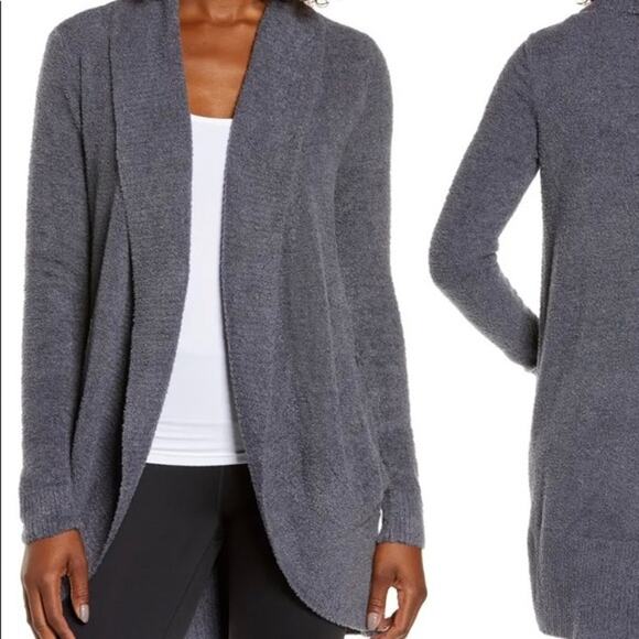 Barefoot Dreams Cozychic Lite Round Circle Knit Cardigan Gray XS/S - Picture 1 of 7
